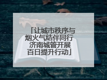让城市秩序与烟火气结伴同行 济南城管开展百日提升行动