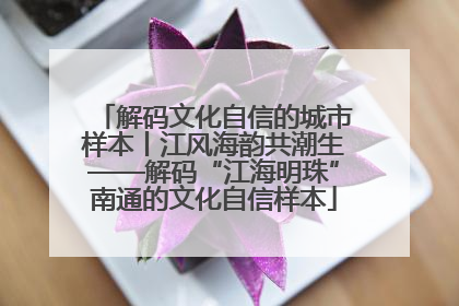 解码文化自信的城市样本丨江风海韵共潮生——解码“江海明珠”南通的文化自信样本
