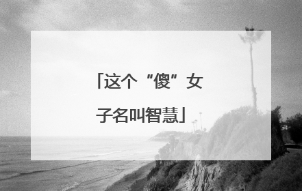 这个“傻”女子名叫智慧