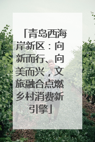 青岛西海岸新区：向新而行、向美而兴，文旅融合点燃乡村消费新引擎