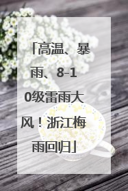 高温、暴雨、8-10级雷雨大风！浙江梅雨回归