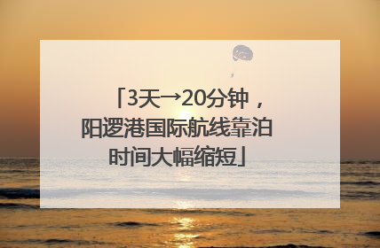 3天→20分钟，阳逻港国际航线靠泊时间大幅缩短